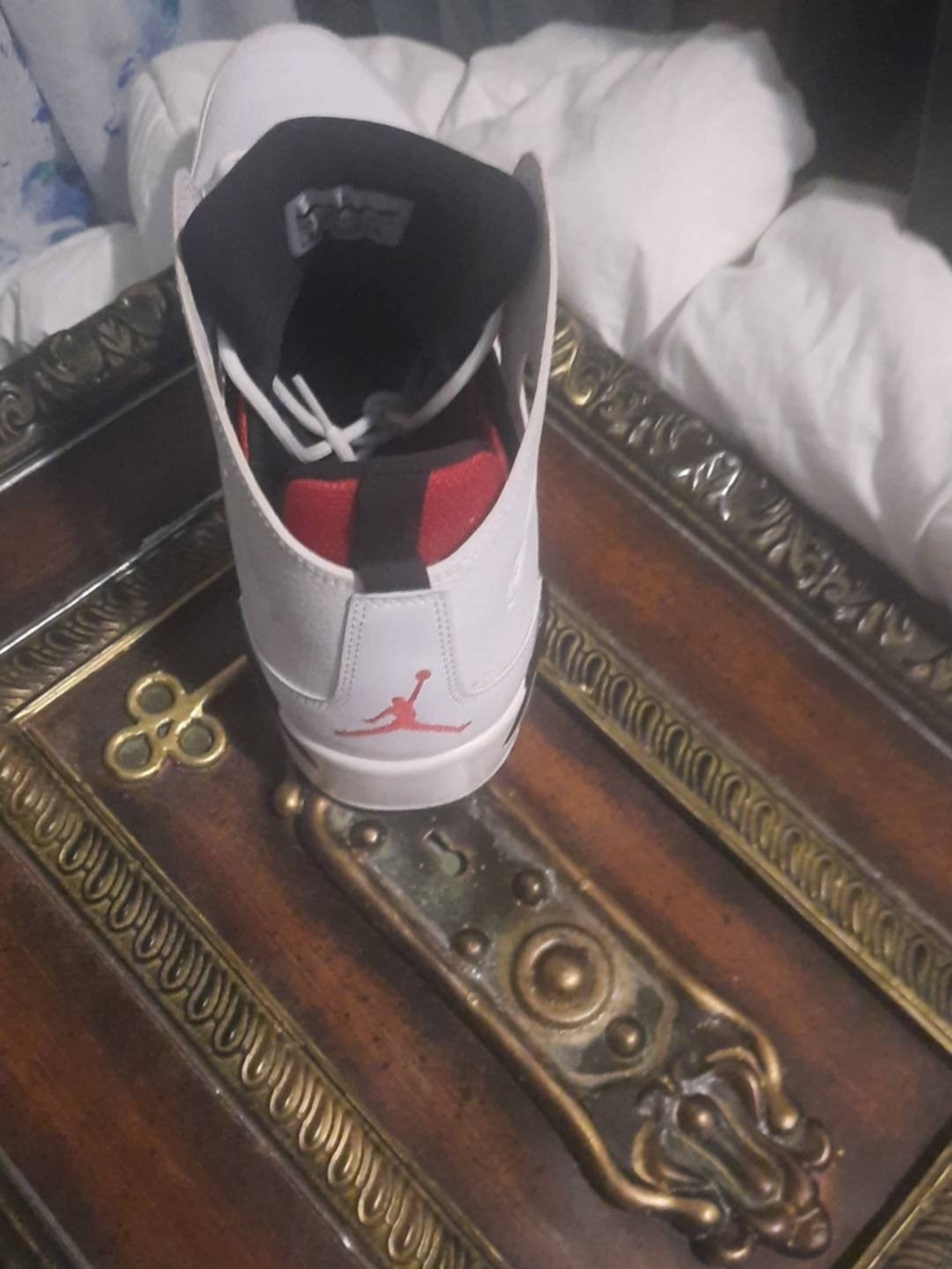 Jordan Men's White Red Black Athletic Shoes